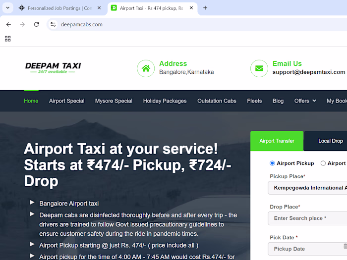 Deepamcabs - Airport Taxi service