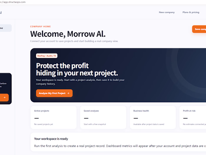 Construction AI CFO for Contractors | Structa AI