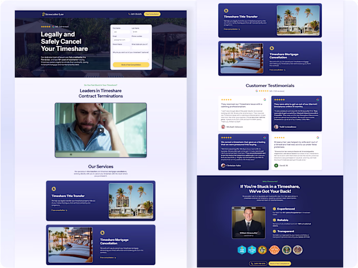 Framer landing page for law firm