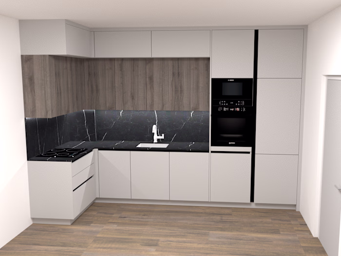 An example of a kitchen I have designed in 3D