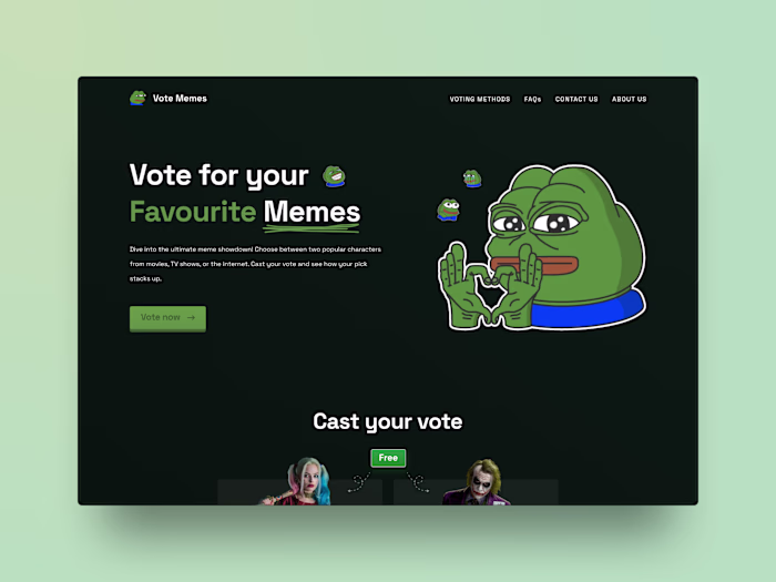 Pop Culture/Memes Opinion Poll Landing Page