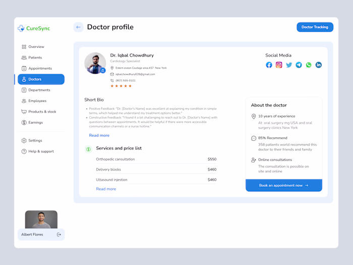 Admin Dashboard - Doctor Profile