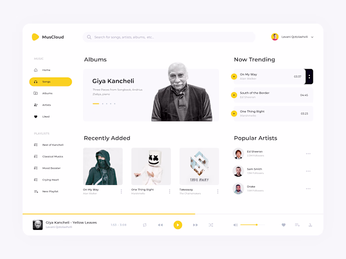 Music Web App UI