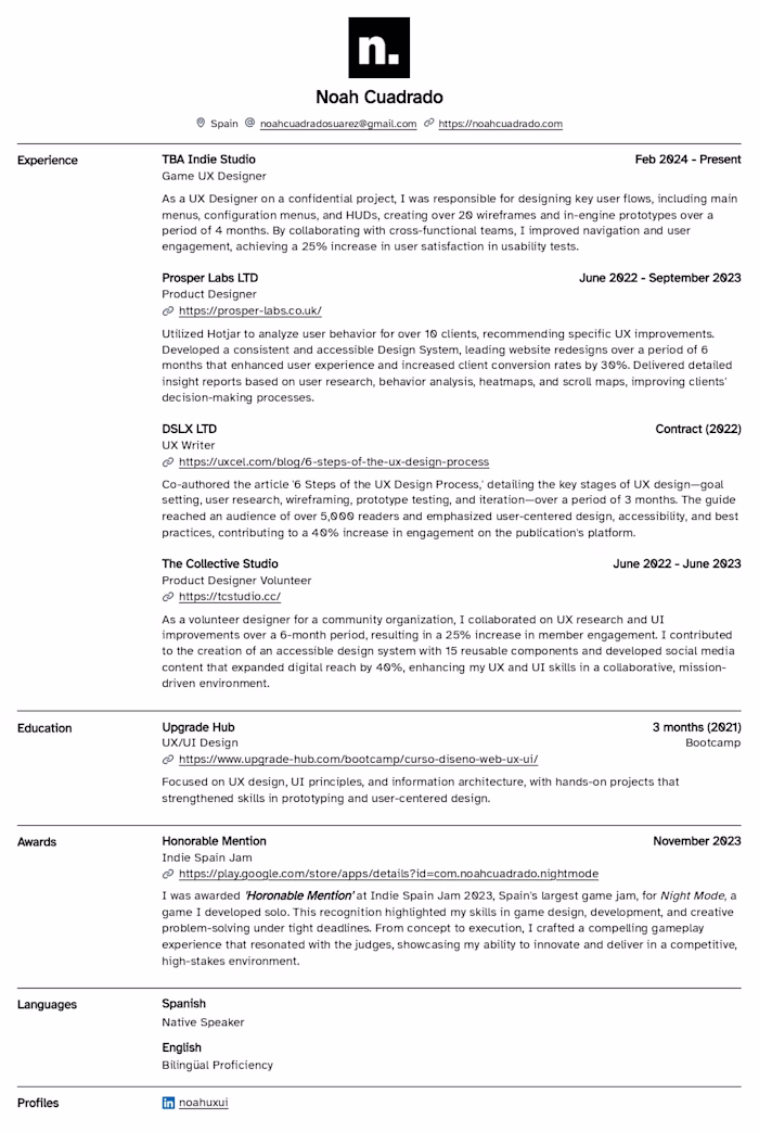 My Resume!