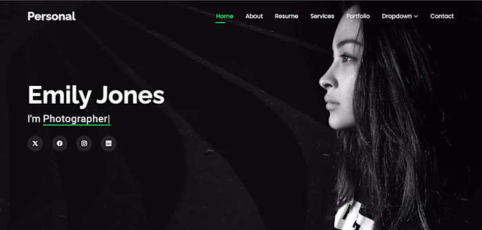 Portfolio website in Laravel, Bootstrap, MySQL