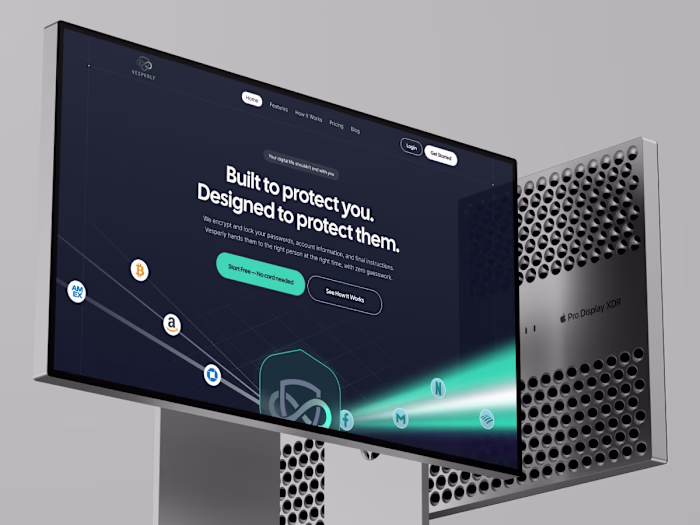 SaaS Landing Page Design — Vesperly Digital Legacy Vault