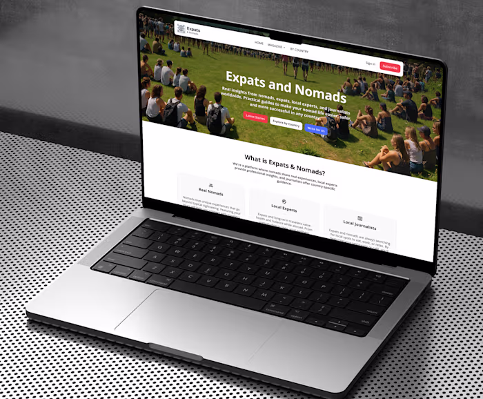 Digital Nomad Blog Website Design