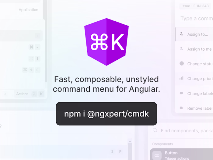 Angular Command Menu Development