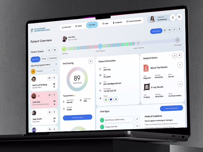 University Hospital Frankfurt - Medical Records dashboard