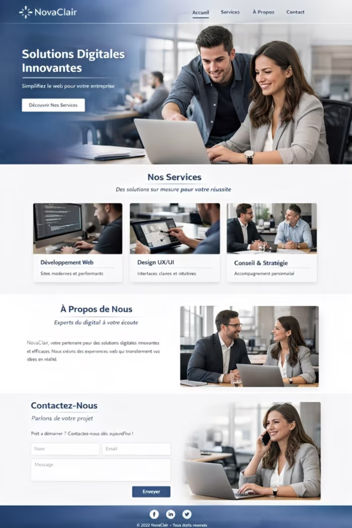 Modern business website concept focused