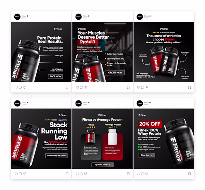 Static Ads for Supplement Brand