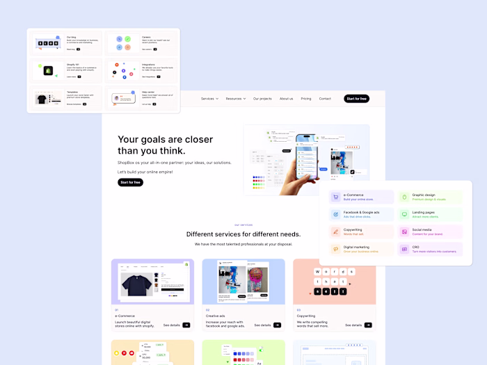 Playful design and UI for agencyBox