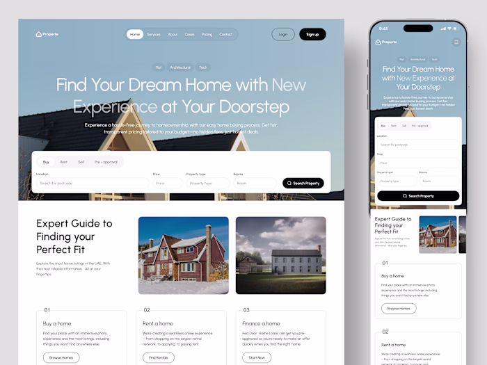 Properte - Real estate Landing Page Design