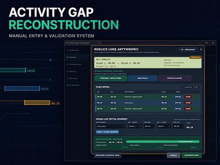 Activity Gap Reconstruction System for ETS2 Tachograph