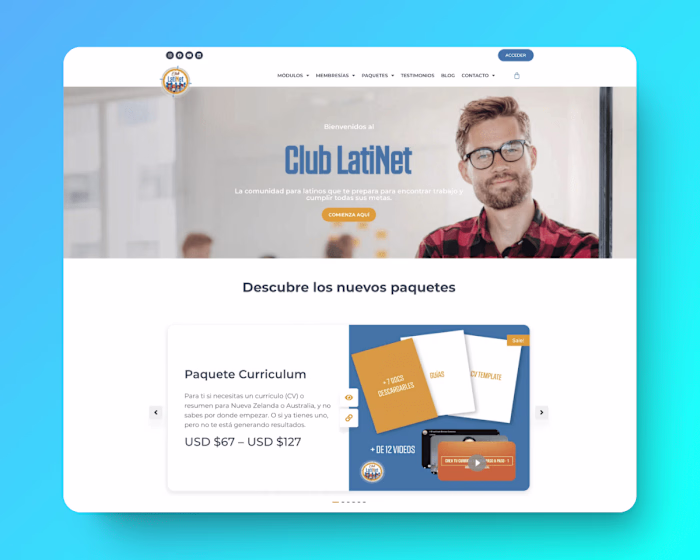 Club LatiNet - Paid Membership Website