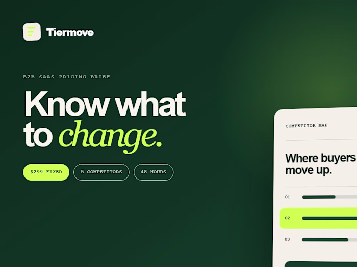 Tiermove Pricing & Packaging Strategy Brief