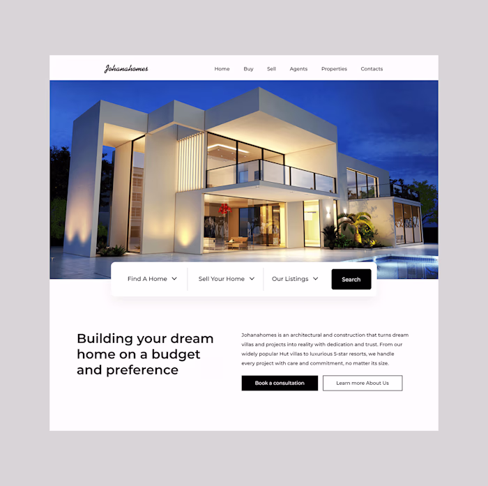 SIMPLE REAL ESTATE WEBSITE on Behance