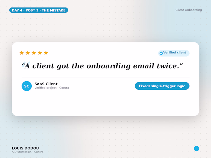 “A client got the onboarding