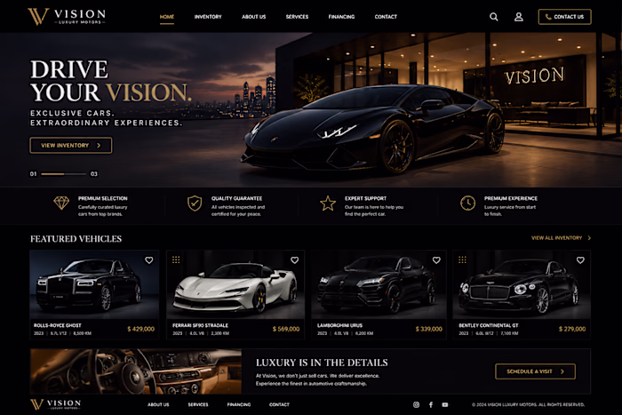 Designed a luxury car dealership