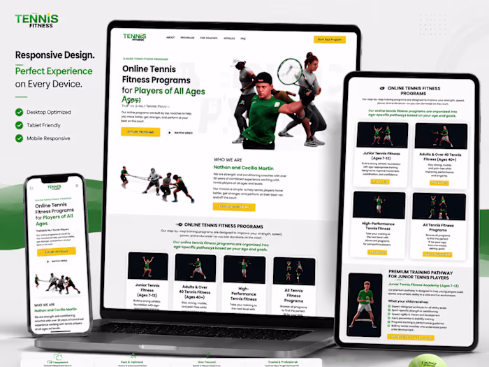 Kajabi Website Design Tennis Fitness Courses  Membership Program