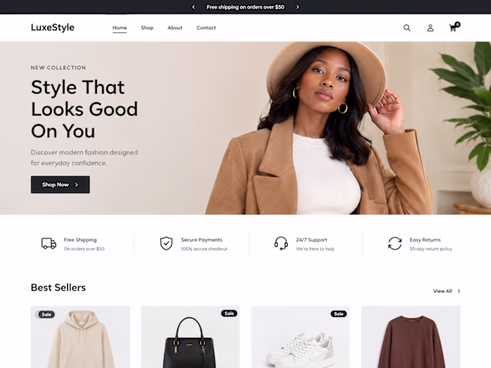Designed a clean, modern e-commerce