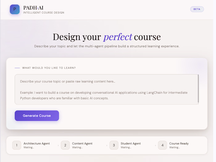 PADH AI - Adaptive Course Generator