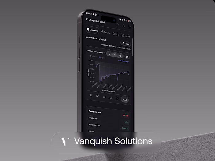 Vanquish: Fintech Copy Trading Platform Mobile and Web App