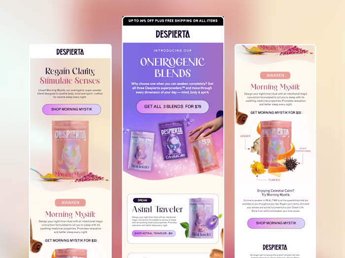 Email marketing (mock) design for Despiarta