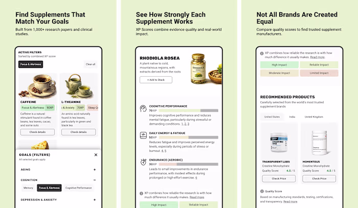 Supplement Finder is an evidence-based