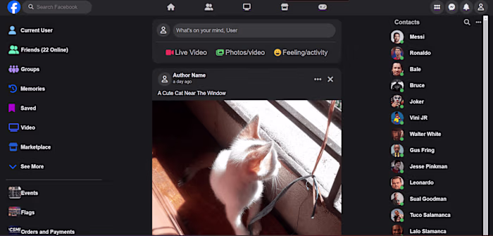 Facebook Front End Clone