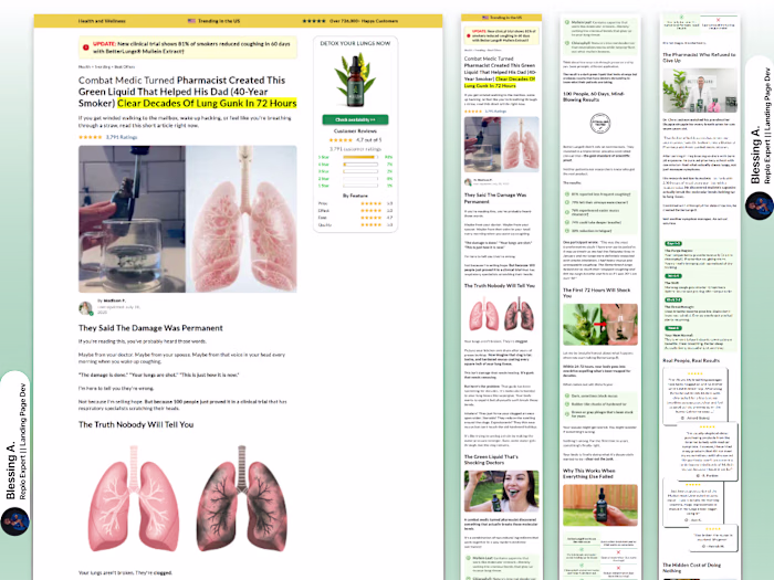 Advertorial developed in Replo for