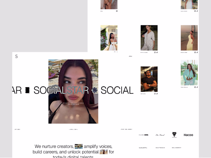 Webflow Webseite for Socialstar 