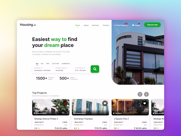 Housing.in (http://Housing.in) Landing Page Design