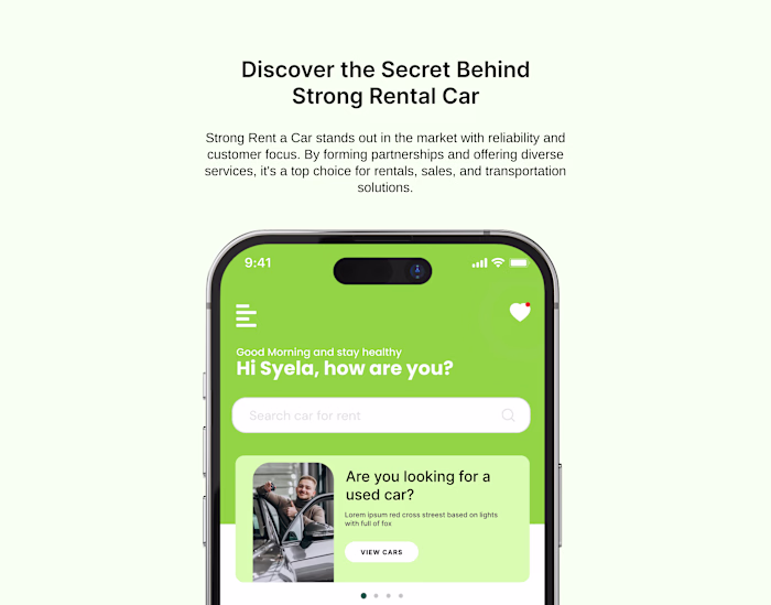 Strong Rental Car Ui/Ux Design