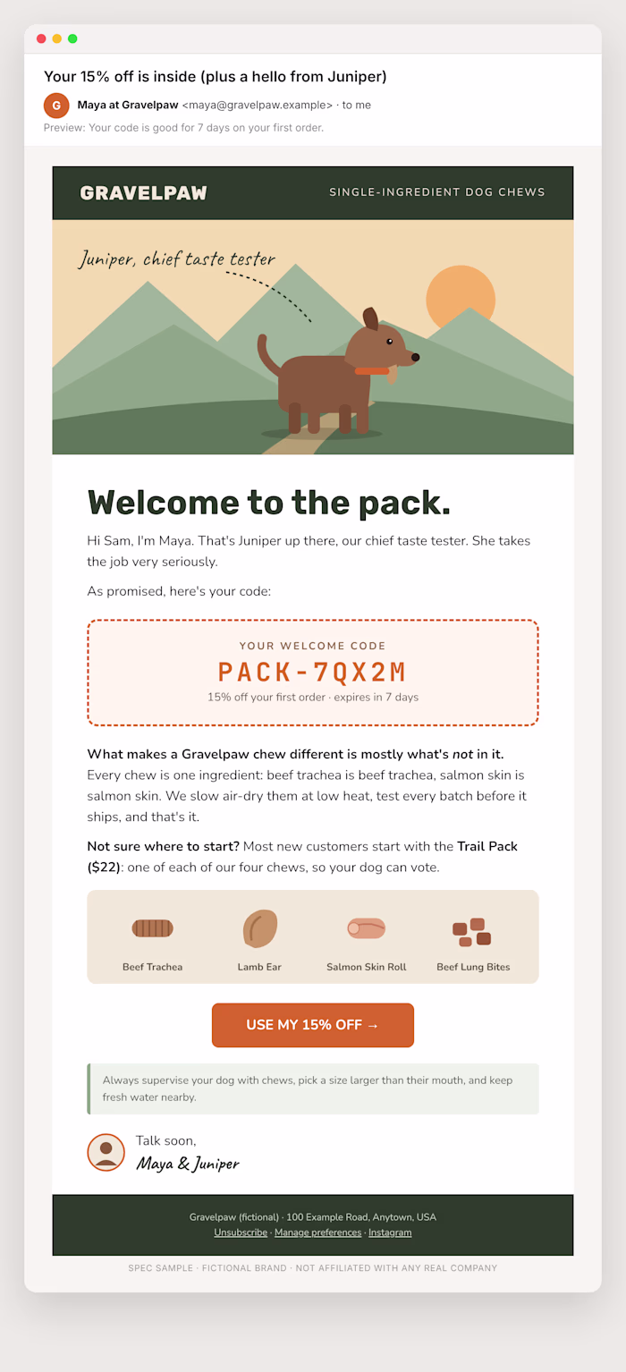 Spec Welcome Series: Dog Treat Brand