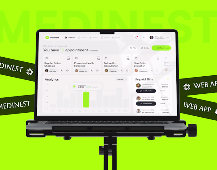 Patient Management SaaS Web App UI UX Design