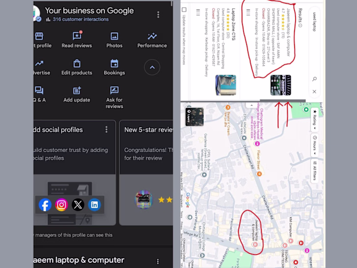 Successfully ranked google business profile on google