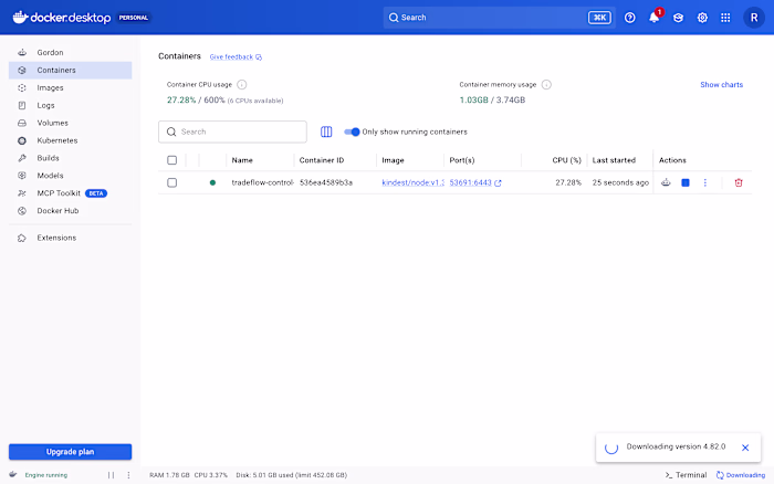 Containerized a React app with