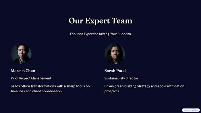 GreenLeaf Workspace — Our Expert Team