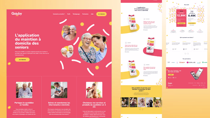 Landing page for an app