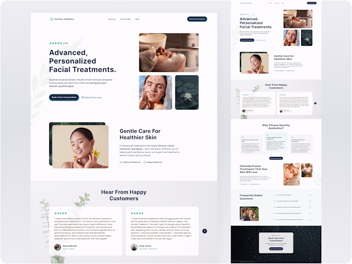 Landing page for medspa