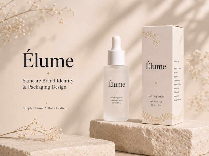 Élume — Skincare Brand Identity & Packaging Design: