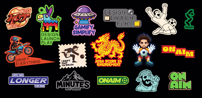 Sticker set design for onaim