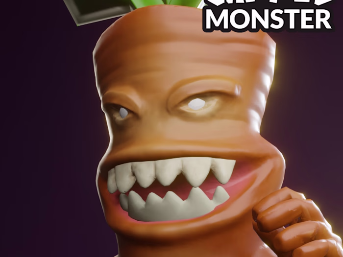 Carrot Monster Mobile Game Character
