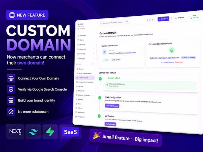 Just added custom domain support