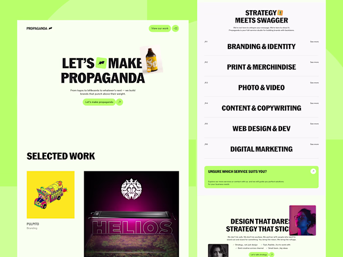 Propaganda - Landing Page Design
