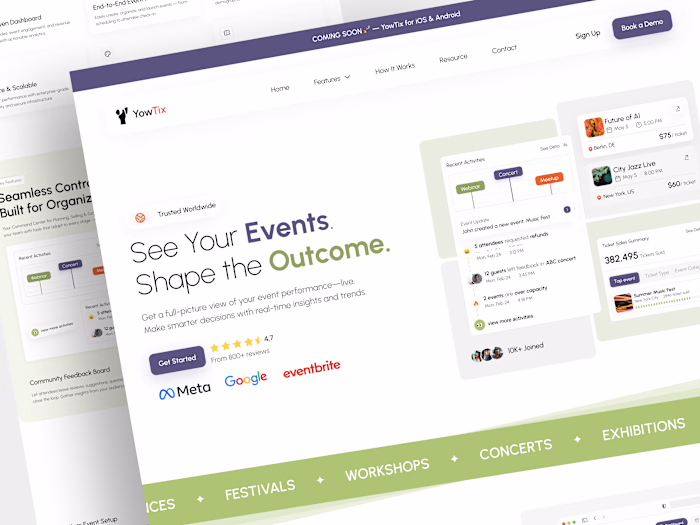 YowTix Event Management SaaS Design