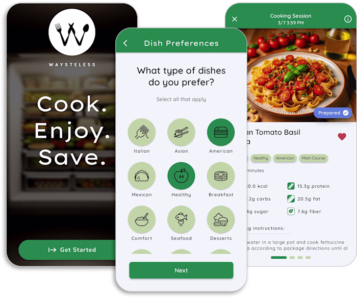 Waysteless - an AI-powered recipe generator