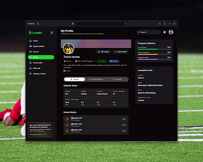 Lockedin HQ | Unified Athlete OS & Digital CV Platform