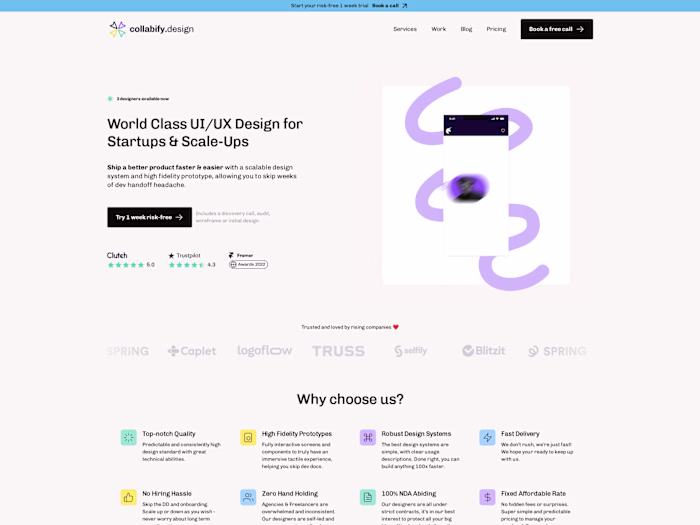 Framer Development for Collabify.design Startup